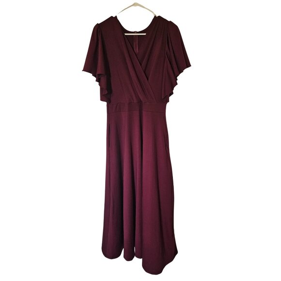 Flared Party Bridesmaid Cocktail Party Dress with Pockets - Picture 1 of 5